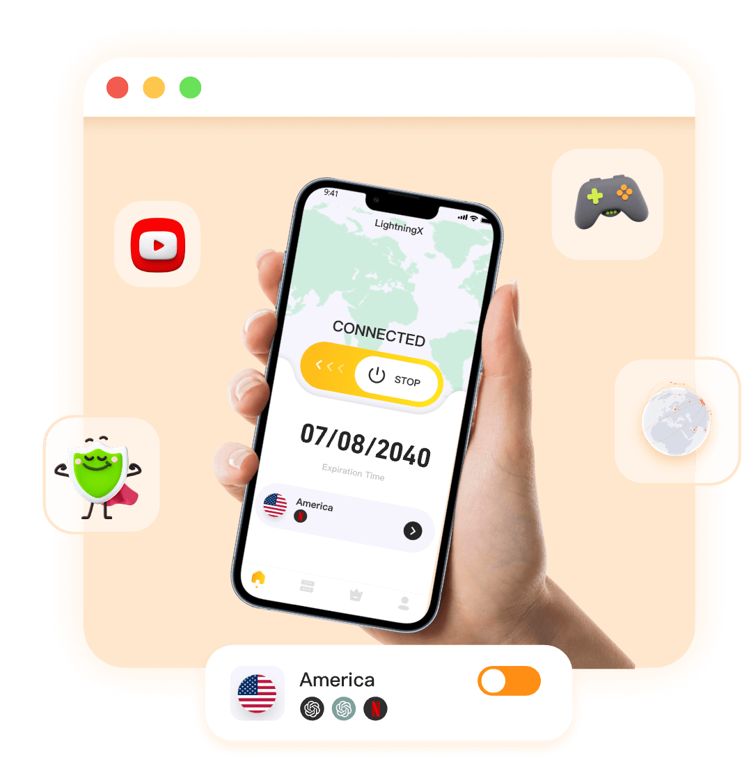 One-Click Connection for Unlimited Browsing with LightningX VPN
